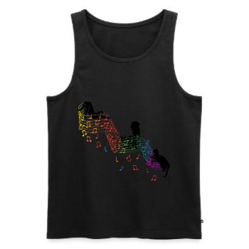 Les chats mignons font de la musique de cadeaux musiciens - Débardeur bio Premium Homme - noir - Devant - Michal (187cm)