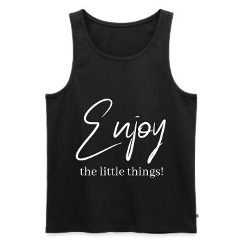 Enjoy the little things ! - Débardeur bio Premium Homme - noir - Devant - AI Model Male 178 light (178cm)