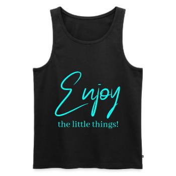 Enjoy the little things ! - Débardeur bio Premium Homme - noir - Devant - AI Model Male 178 light (178cm)