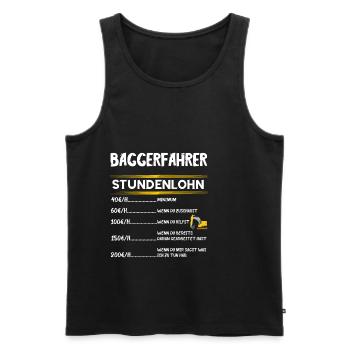 Baggerfahrer Stundenlohn Bagger Fahrer Baggerführe - Männer Premium Bio Tank Top - Schwarz - Vorne - AI Model Male 178 light (178cm)