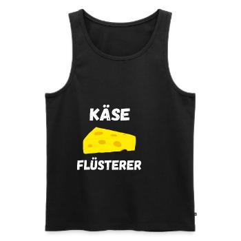 Käse Flüsterer Löchriger Käse Gouda Edamer - Männer Premium Bio Tank Top - Schwarz - Vorne - Michal (187cm)