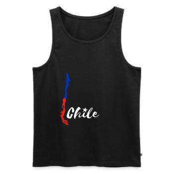 Chile Karte Umriss Chilenische Flagge Chile Reise - Männer Premium Bio Tank Top - Schwarz - Vorne - AI Model Male 178 light (178cm)