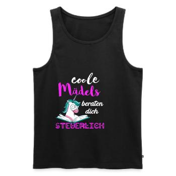 Steuern Mädels Gesetz Einhorn Steuerberaterin Buch - Männer Premium Bio Tank Top - Schwarz - Vorne - AI Model Male 178 light (178cm)