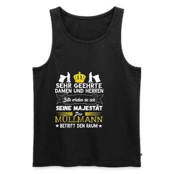 Müllmann Müllfahrzeug Stadtreinigung Müllwagen Fah - Männer Premium Bio Tank Top - Schwarz - Vorne - Michal (187cm)