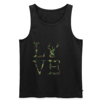 Camouflage Hirsch Jäger Love Wildtier Jagd Liebe C - Männer Premium Bio Tank Top - Schwarz - Vorne - Michal (187cm)
