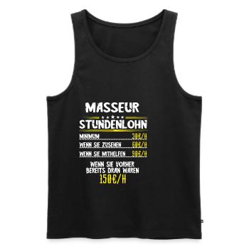 Masseur Stundenplan Physios Physiotherapie Massage - Männer Premium Bio Tank Top - Schwarz - Vorne - Michal (187cm)