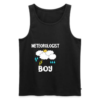 Meteorologe Junge Wetter Metorologie Sturm Wetterf - Männer Premium Bio Tank Top - Schwarz - Vorne - Michal (187cm)