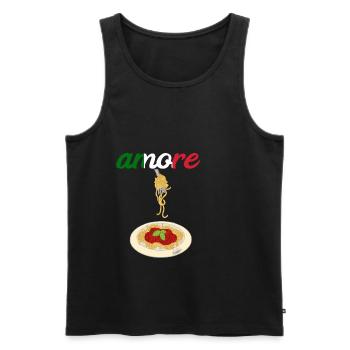 Amore Spaghetti Bolognese Parmesan Käse Pasta Nude - Männer Premium Bio Tank Top - Schwarz - Vorne - Michal (187cm)