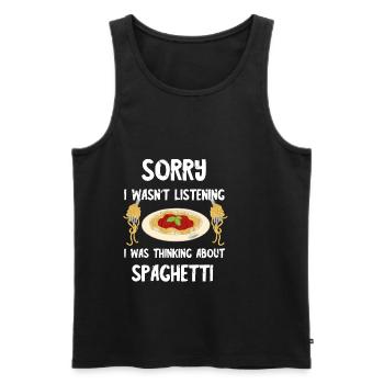 Italian Spaghetti Bolognese Pasta Nudeln Italienis - Männer Premium Bio Tank Top - Schwarz - Vorne - Michal (187cm)