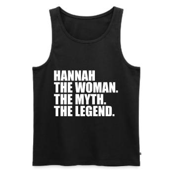 Woman Myth Legend Name Hannah - Men's Premium Organic Tank Top - black - Front - Michal (187cm)