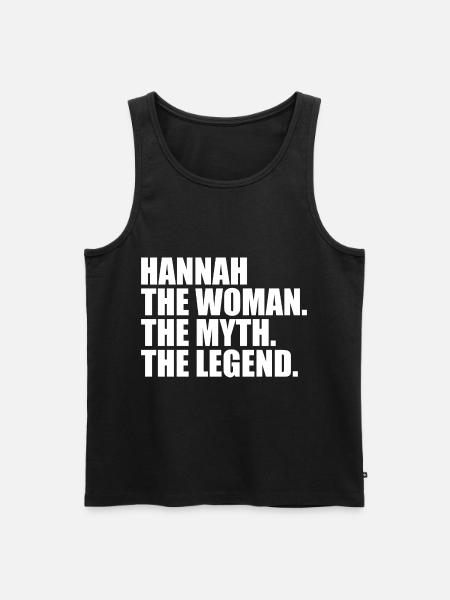 Woman Myth Legend Name Hannah - Men's Premium Organic Tank Top - black
