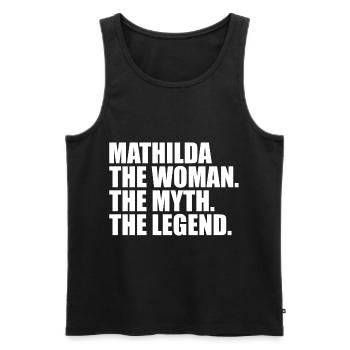 Woman Mythos Legend Name Mathilda - Men's Premium Organic Tank Top - black - Front - AI Model Male 178 light (178cm)