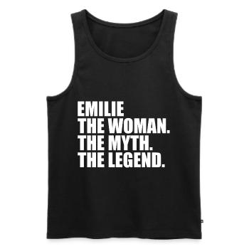 Woman Mythos Legende Name Emilie - Männer Premium Bio Tank Top - Schwarz - Vorne - AI Model Male 178 light (178cm)