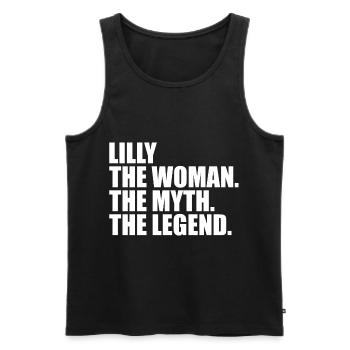 Woman Myth Legend Name Lilly - Men's Premium Organic Tank Top - black - Front - AI Model Male 178 light (178cm)