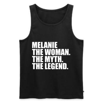 Femme Mythe Légende Nom Melanie - Débardeur bio Premium Homme - noir - Devant - AI Model Male 178 light (178cm)
