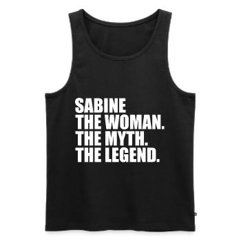 Woman Myth Legend Name Sabine - Men's Premium Organic Tank Top - black - Front - AI Model Male 178 light (178cm)