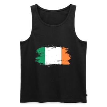 Irlande Drapeau - Débardeur bio Premium Homme - noir - Devant - AI Model Male 178 light (178cm)
