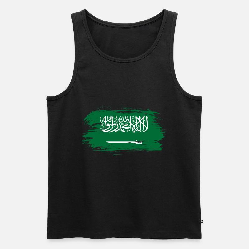 Saudi Arabien Flagge - Männer Premium Bio Tank Top - Schwarz