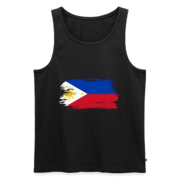 Drapeau philippin - Débardeur bio Premium Homme - noir - Devant - AI Model Male 178 light (178cm)