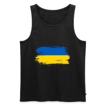 Drapeau de l’Ukraine - Débardeur bio Premium Homme - noir - Devant - AI Model Male 178 light (178cm)