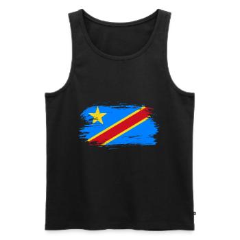 Kongo Flagge - Männer Premium Bio Tank Top - Schwarz - Vorne - AI Model Male 178 light (178cm)