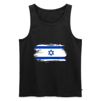 Israel flag - Men's Premium Organic Tank Top - black - Front - AI Model Male 178 light (178cm)