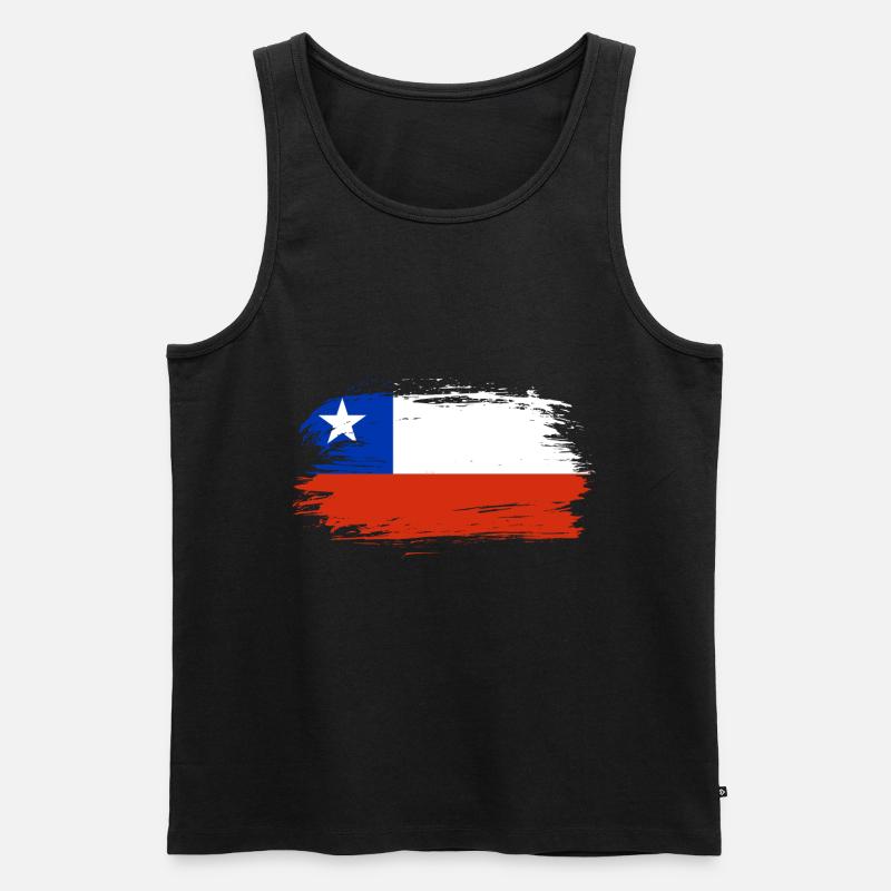 Chile Flagge - Männer Premium Bio Tank Top - Schwarz