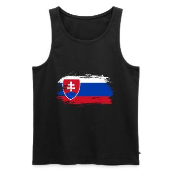 Drapeau Slovaquie - Débardeur bio Premium Homme - noir - Devant - AI Model Male 178 light (178cm)