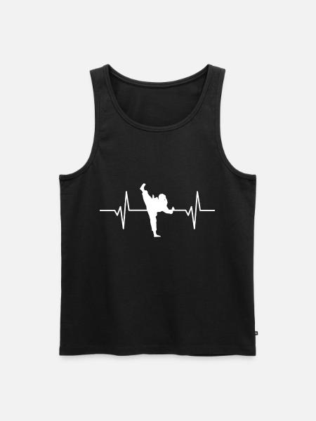 Karate Judo Mädchen Herzschlag - Männer Premium Bio Tank Top - Schwarz