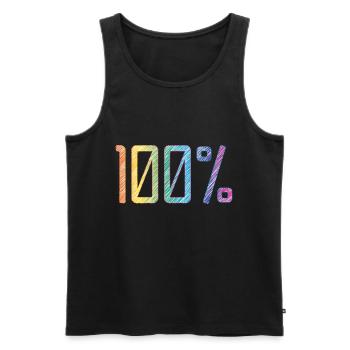 100 % - Débardeur bio Premium Homme - noir - Devant - Michal (187cm)