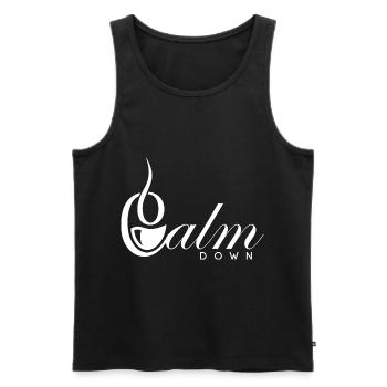 Relaxation and relaxation. Just Calm Down - Men's Premium Organic Tank Top - black - Front - Michal (187cm)