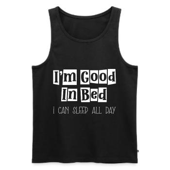 Schlaf Traum Entspannen Müde - Männer Premium Bio Tank Top - Schwarz - Vorne - Michal (187cm)