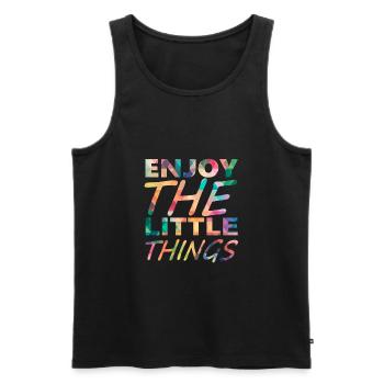 Enjoy the little things - Men's Premium Organic Tank Top - black - Front - Michal (187cm)