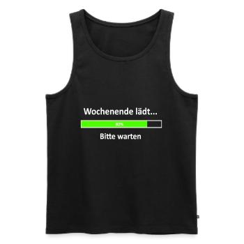 Wochenende lädt, Spruch, Ladebalken weiß - Männer Premium Bio Tank Top - Schwarz - Vorne - Michal (187cm)