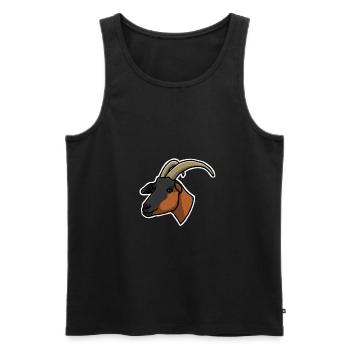 Goat, goat, cartoon, drawing, gift idea - Men's Premium Organic Tank Top - black - Front - AI Model Male 178 light (178cm)