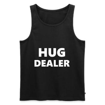 Hug dealer, saying, funny, funny, text, gift - Men's Premium Organic Tank Top - black - Front - AI Model Male 178 light (178cm)