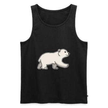 Eisbär, Baby, junges, süß, Tier, Zeichnung - Männer Premium Bio Tank Top - Schwarz - Vorne - Michal (187cm)