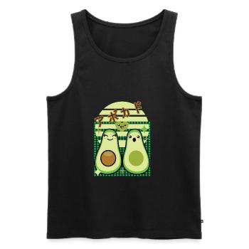 Kawaii Avocado love - Männer Premium Bio Tank Top - Schwarz - Vorne - Michal (187cm)