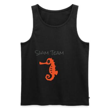 T-shirt drôle d'hippocampe pour cours de natation pour enfants - Débardeur bio Premium Homme - noir - Devant - AI Model Male 178 light (178cm)