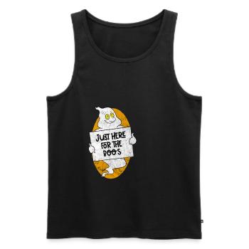 Gespenst camping Lagerfeuer Klassenfahrt Halloween - Männer Premium Bio Tank Top - Schwarz - Vorne - AI Model Male 178 light (178cm)