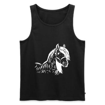 Pferd - Männer Premium Bio Tank Top - Schwarz - Vorne - AI Model Male 178 light (178cm)
