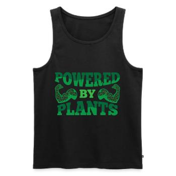 Powered by Plants Veganer Fitness Bodybuilding - Débardeur bio Premium Homme - noir - Devant - Michal (187cm)