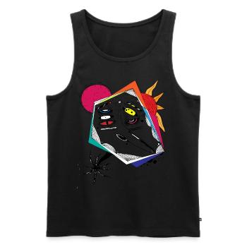 chemise de cadeau de visage d'art abstrait - Débardeur bio Premium Homme - noir - Devant - AI Model Male 178 light (178cm)