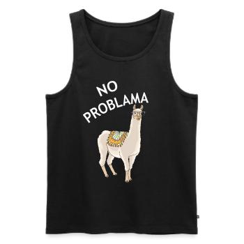 No Problama Lama | Alpaka Tier Lustig Geschenkidee - Männer Premium Bio Tank Top - Schwarz - Vorne - AI Model Male 178 light (178cm)