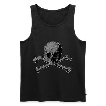 Skull bone head icon gift idea - Men's Premium Organic Tank Top - black - Front - Michal (187cm)