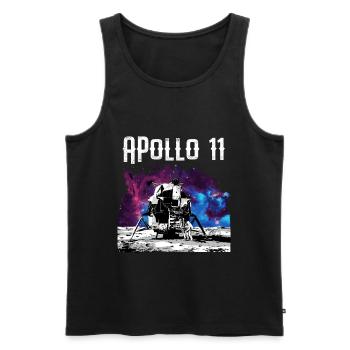Apollo 11 moon landing space astronaut gift - Men's Premium Organic Tank Top - black - Front - AI Model Male 178 light (178cm)