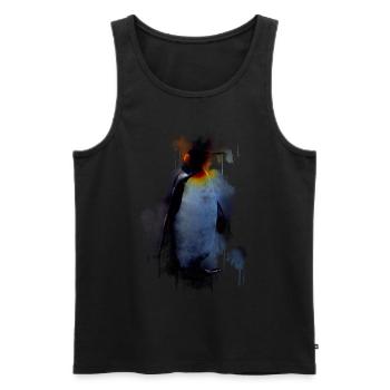 Chemise de cadeau pingouin Kingfisher - Débardeur bio Premium Homme - noir - Devant - AI Model Male 178 light (178cm)