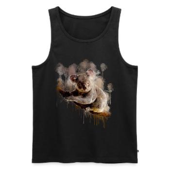 Chemise cadeau australie Koala Bear - Débardeur bio Premium Homme - noir - Devant - Michal (187cm)