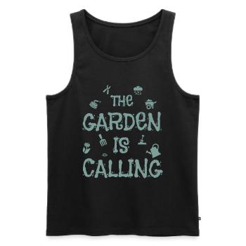 Chemise de cadeau nature travail de jardin - Débardeur bio Premium Homme - noir - Devant - Michal (187cm)