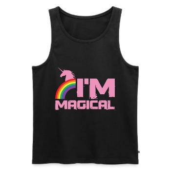 ich bin magisch einhörner regenbogen geschenk - Männer Premium Bio Tank Top - Schwarz - Vorne - Michal (187cm)
